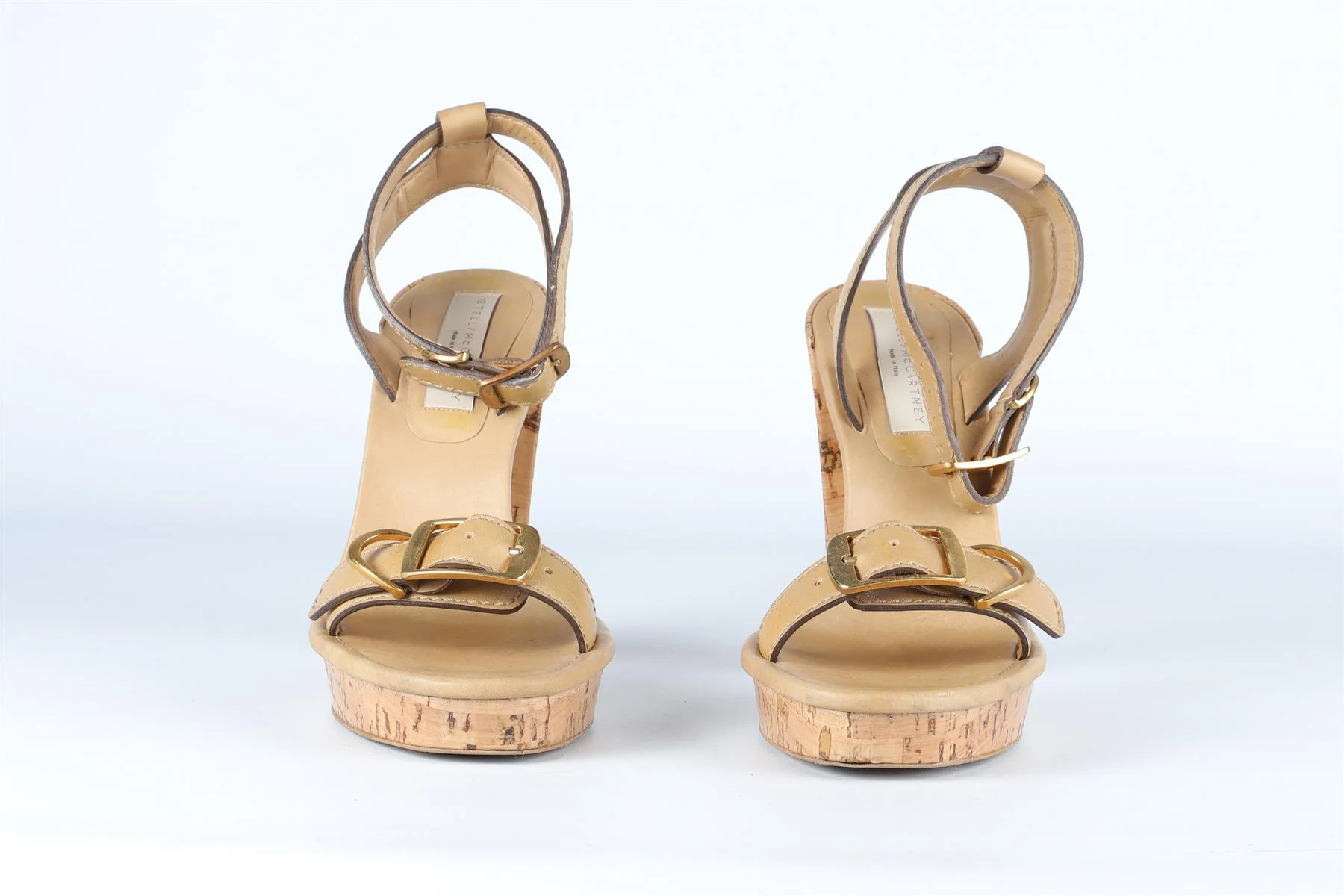 STELLA MCCARTNEY BEIGE LEATHER PLATFORM SANDALS EU 38 UK 5 US 8 - Image 3