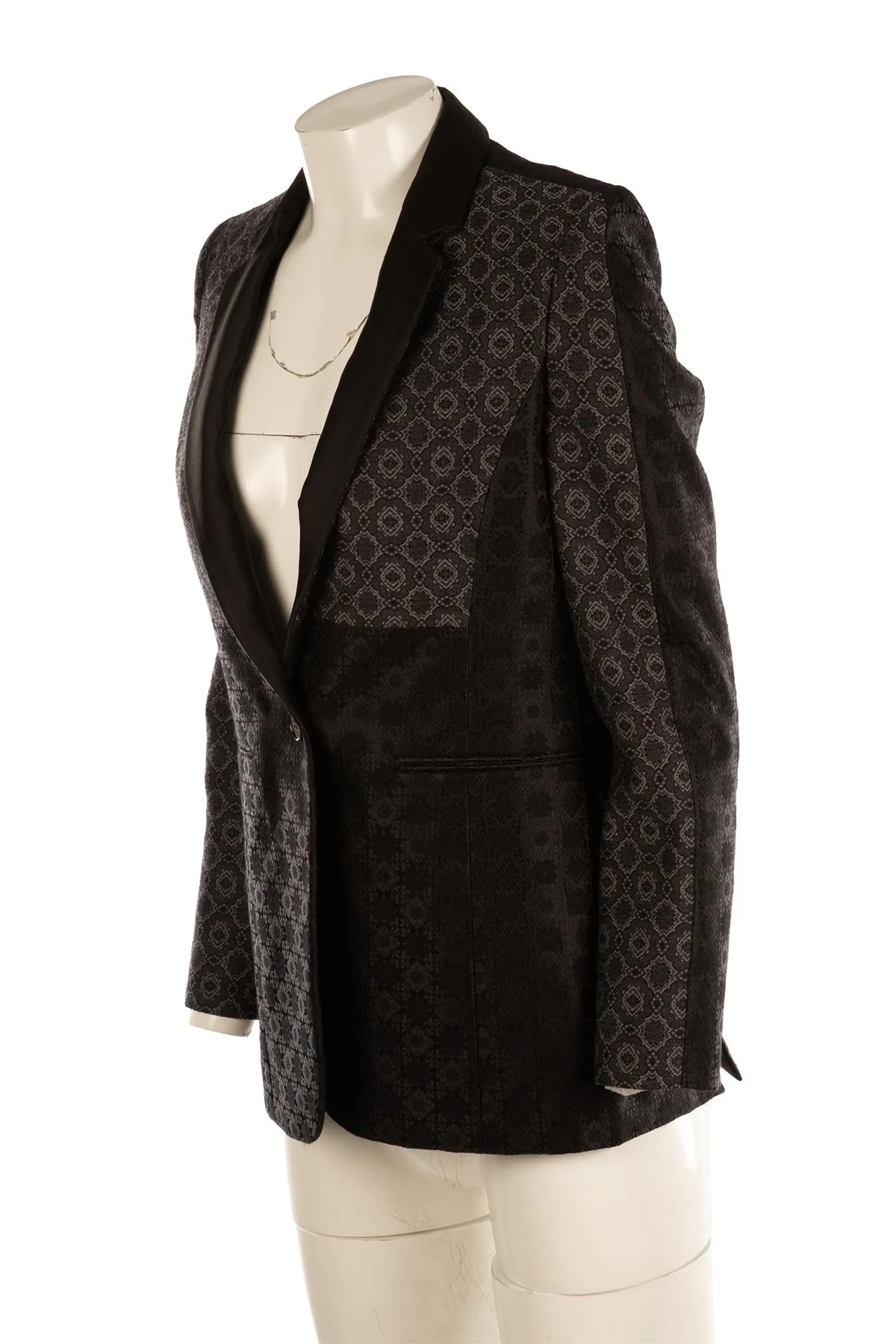 STELLA MCCARTNEY BLACK COTTON BLAZER IT 38 UK 6 - Image 3