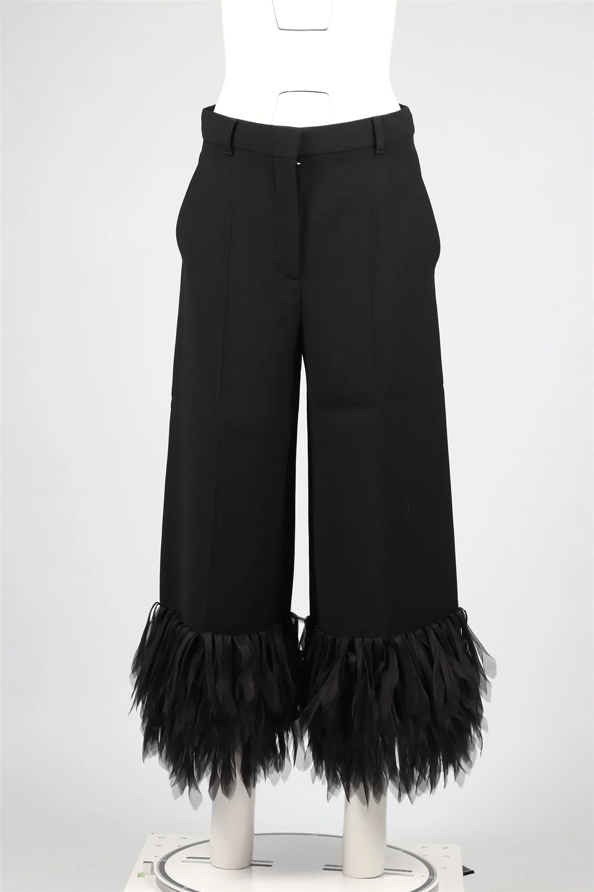 STELLA MCCARTNEY BLACK CREPE WIDE LEG PANTS IT 42 UK 10 - Image 2