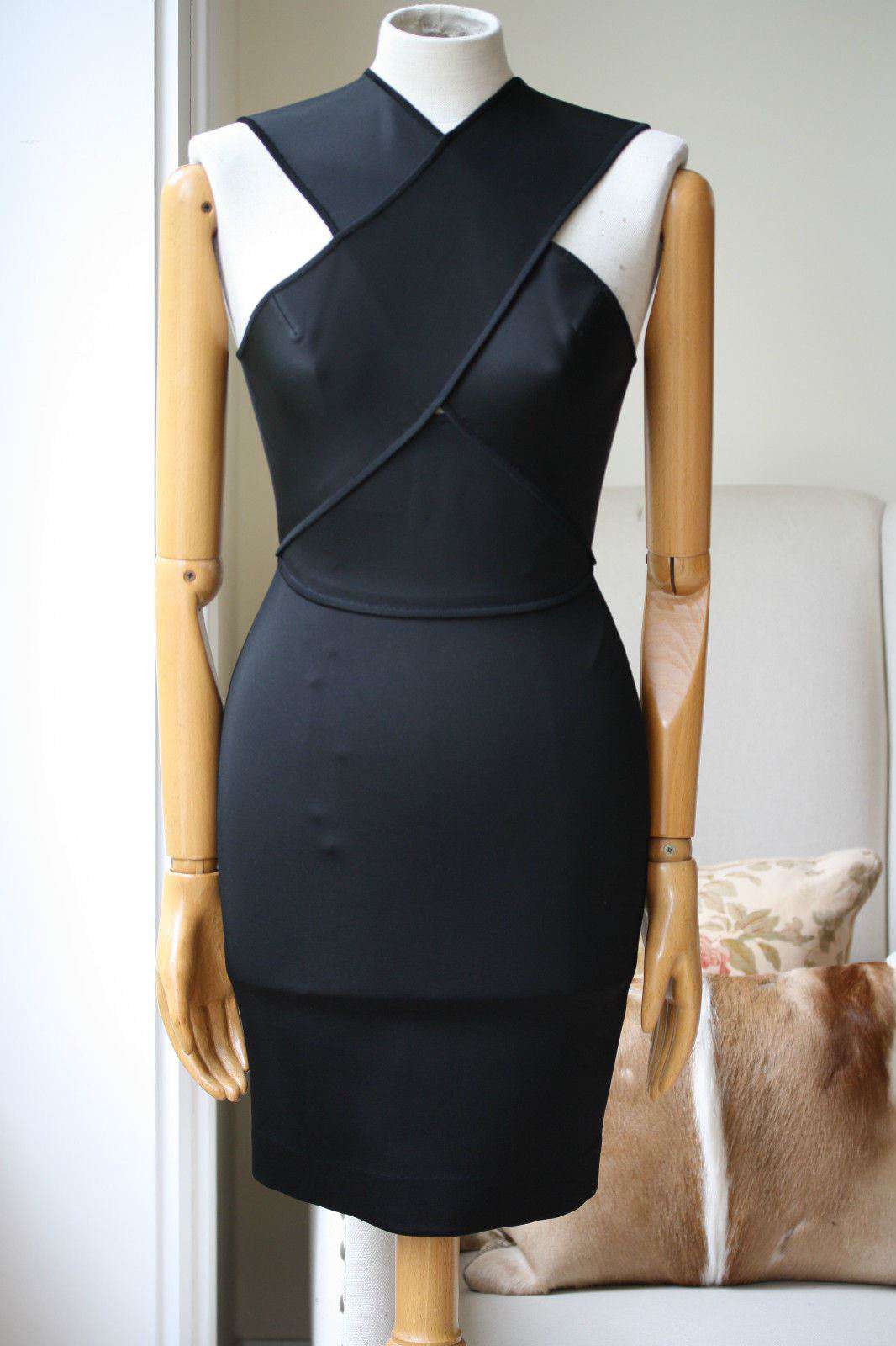 STELLA MCCARTNEY BLACK CROSS-OVER BANDAGE DRESS IT 40 UK 8 - Image 3