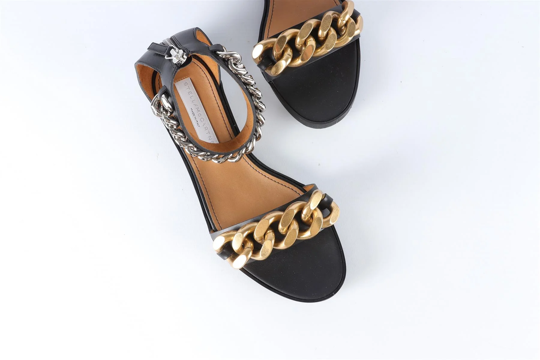 STELLA MCCARTNEY BLACK FAUX LEATHER SANDALS EU 38 UK 5 US 8 - Image 4