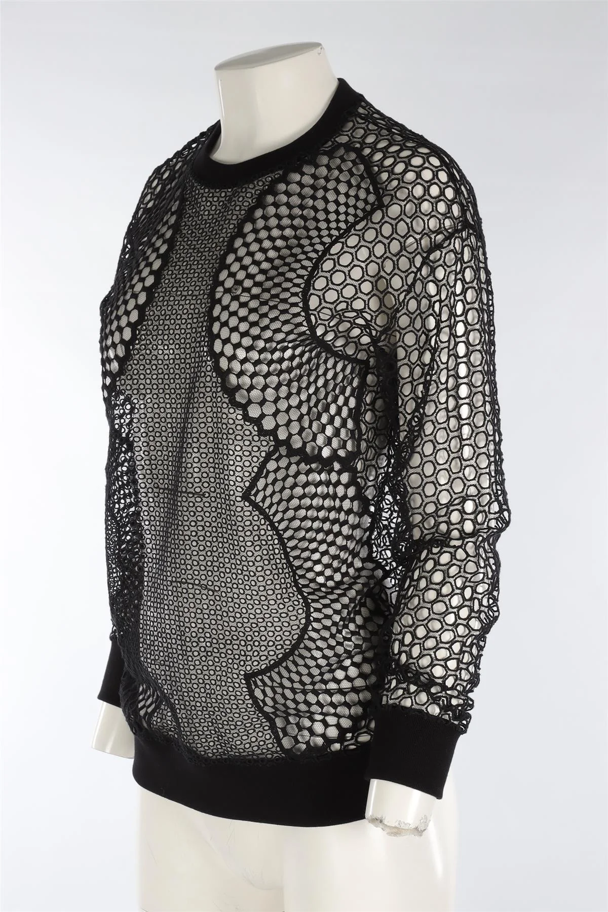 STELLA MCCARTNEY BLACK MESH SWEATER SMALL - Image 3
