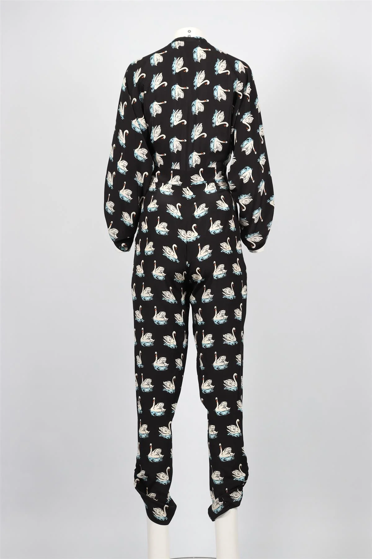 STELLA MCCARTNEY BLACK PRINTED SILK JUMPSUIT FR 38 UK 10 - Image 4