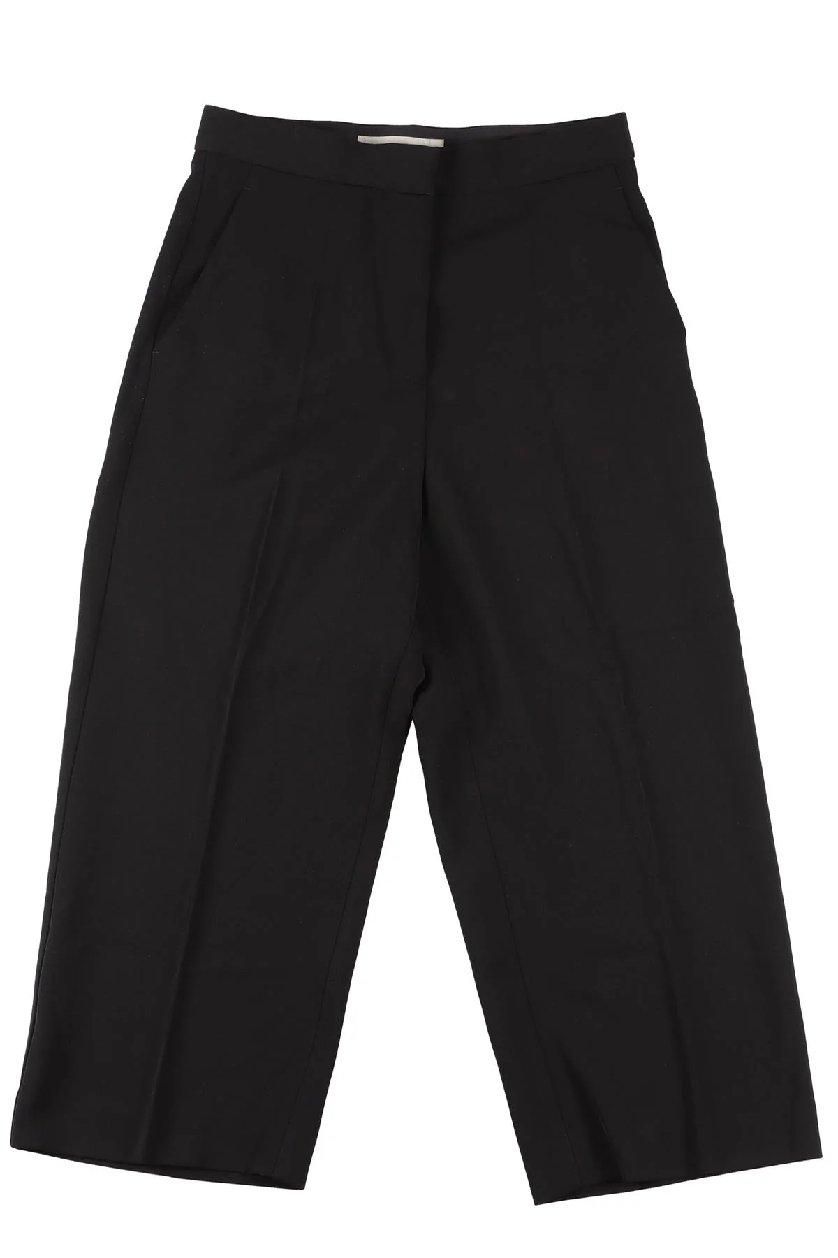 STELLA MCCARTNEY BLACK WOOL WIDE LEG TROUSERS IT 36 UK 4