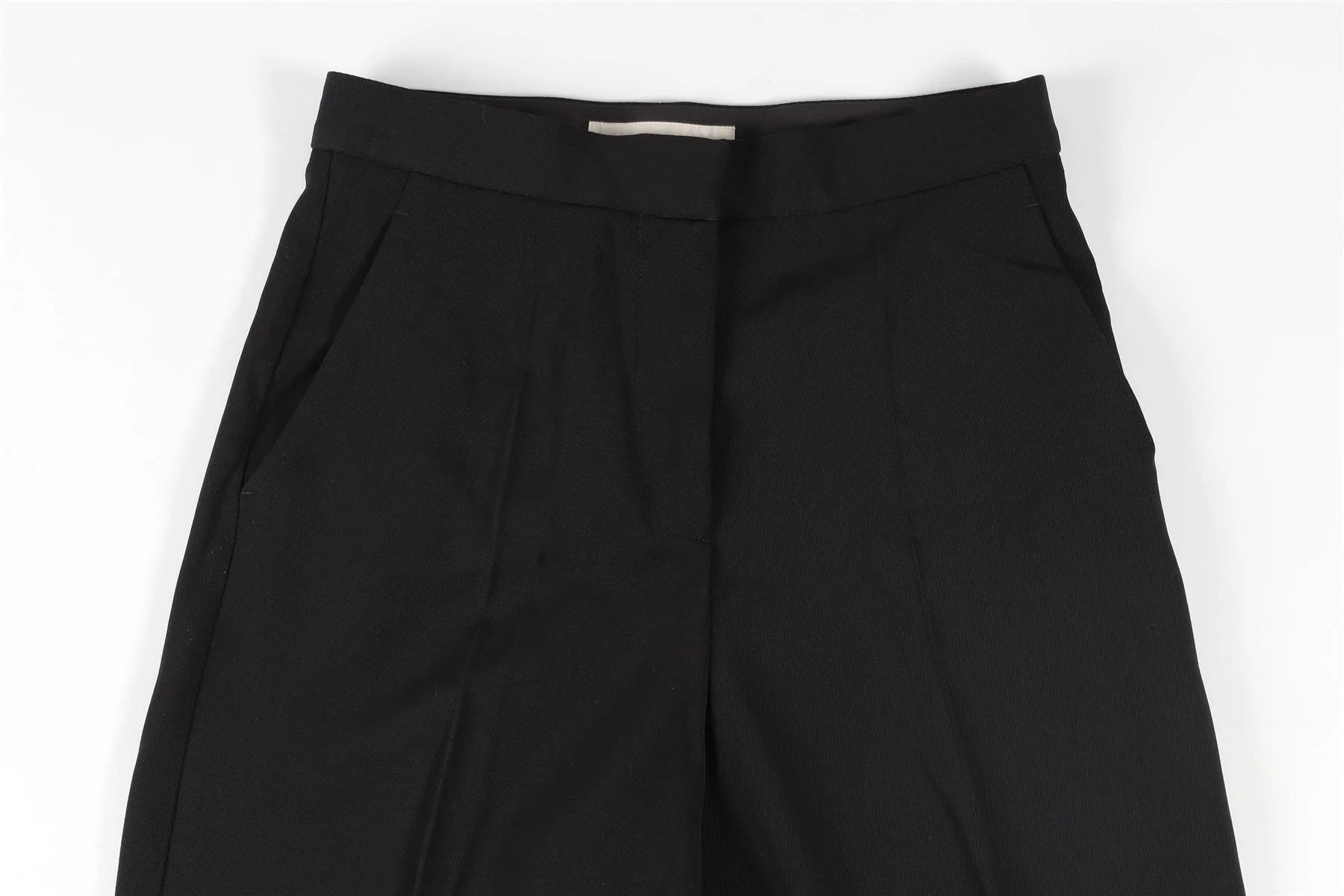STELLA MCCARTNEY BLACK WOOL WIDE LEG TROUSERS IT 36 UK 4 - Image 3