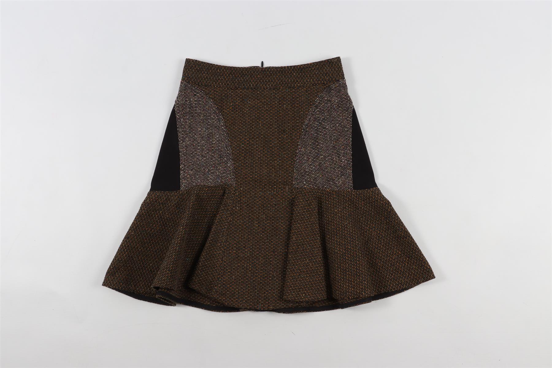 STELLA MCCARTNEY BROWN WOOL MINI SKIRT IT 34 UK 2 - Image 2