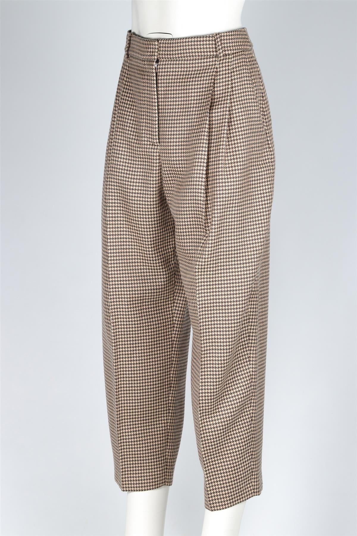 STELLA MCCARTNEY BROWN WOOL TAPERED PANTS IT 44 UK 12 - Image 3