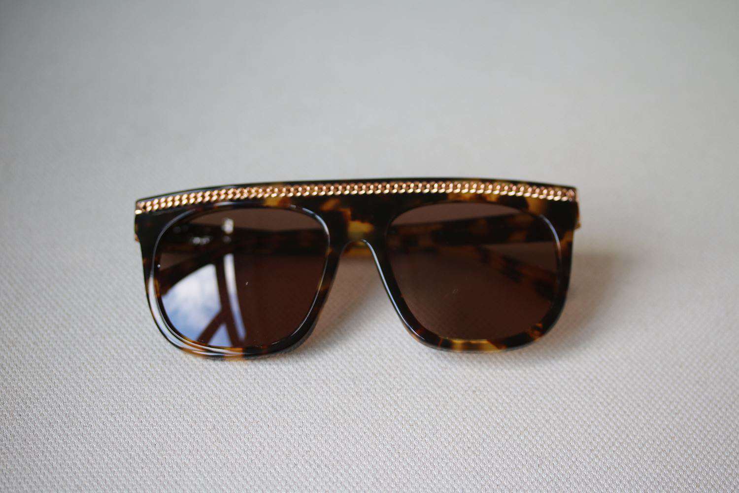 STELLA MCCARTNEY CHAIN-TRIMMED D-FRAME ACETATE SUNGLASSES - Image 2