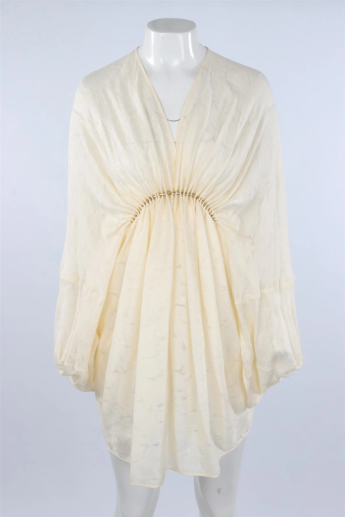 STELLA MCCARTNEY CREAM SILK MINI DRESS IT 34 UK 2 - Image 2