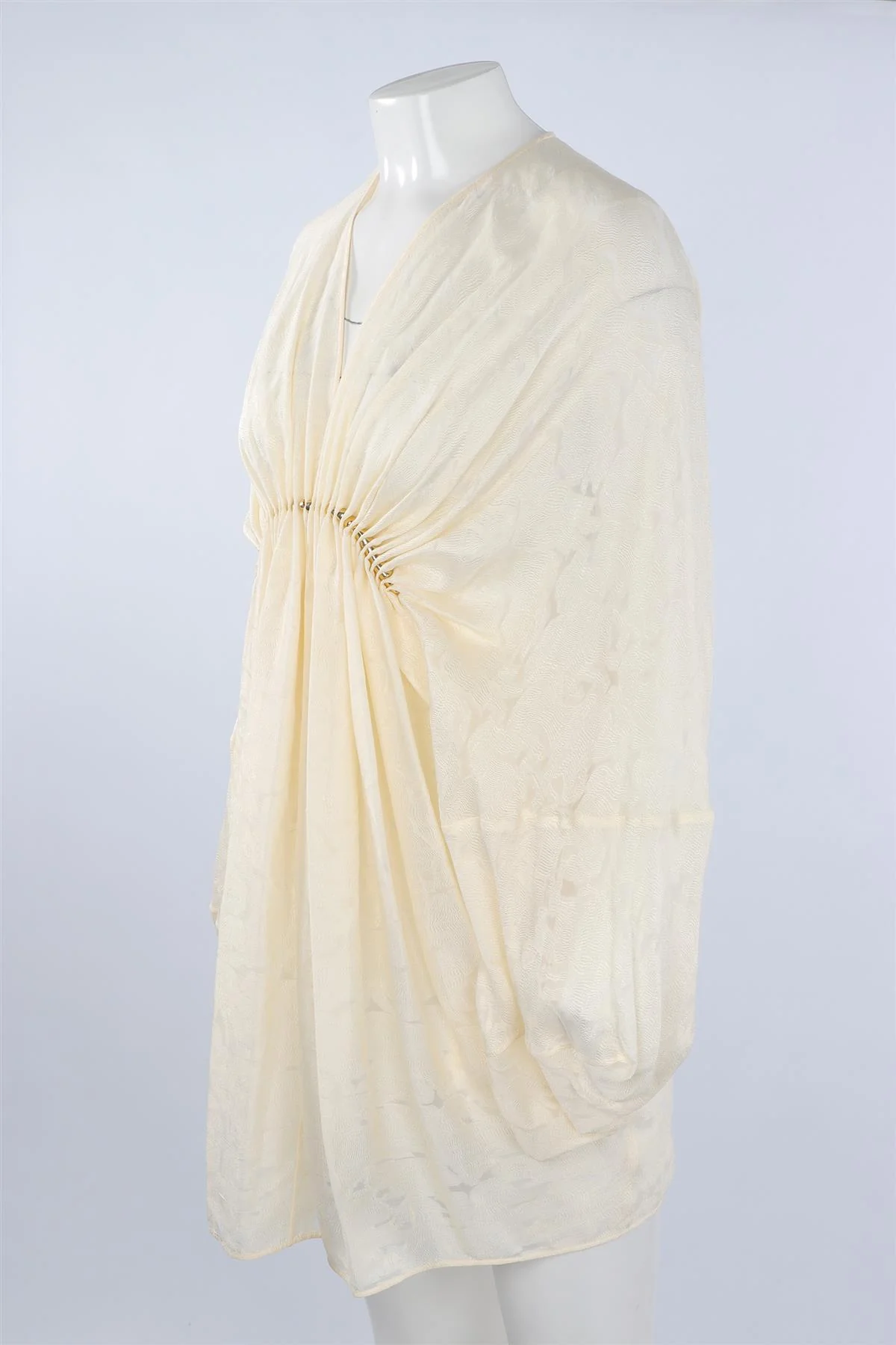 STELLA MCCARTNEY CREAM SILK MINI DRESS IT 34 UK 2 - Image 3