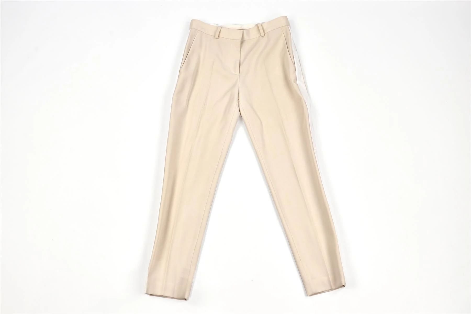 STELLA MCCARTNEY CREAM WOOL STRAIGHT LEG PANTS IT 38 UK 6 - Image 2