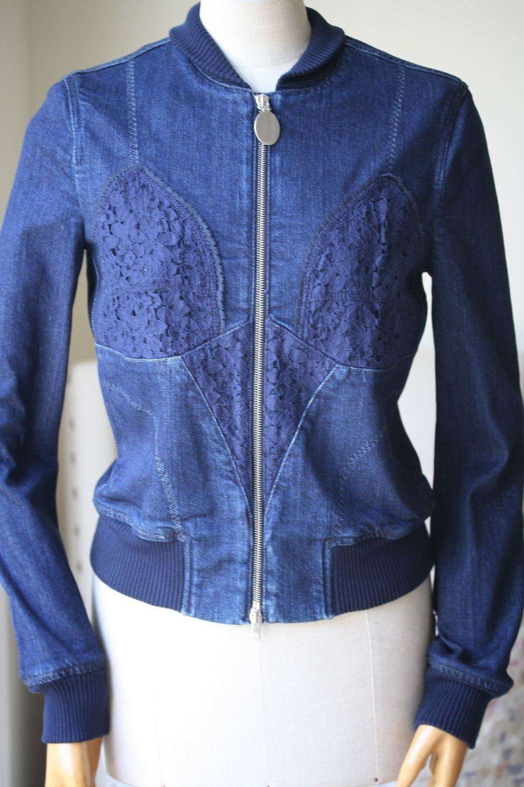 STELLA MCCARTNEY DENIM LACE JACKET IT 38 UK 8 - Image 7