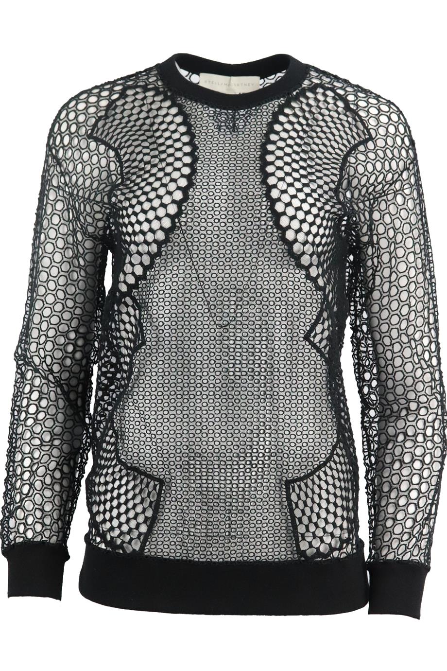 STELLA MCCARTNEY EMBROIDERED MESH SWEATER SMALL