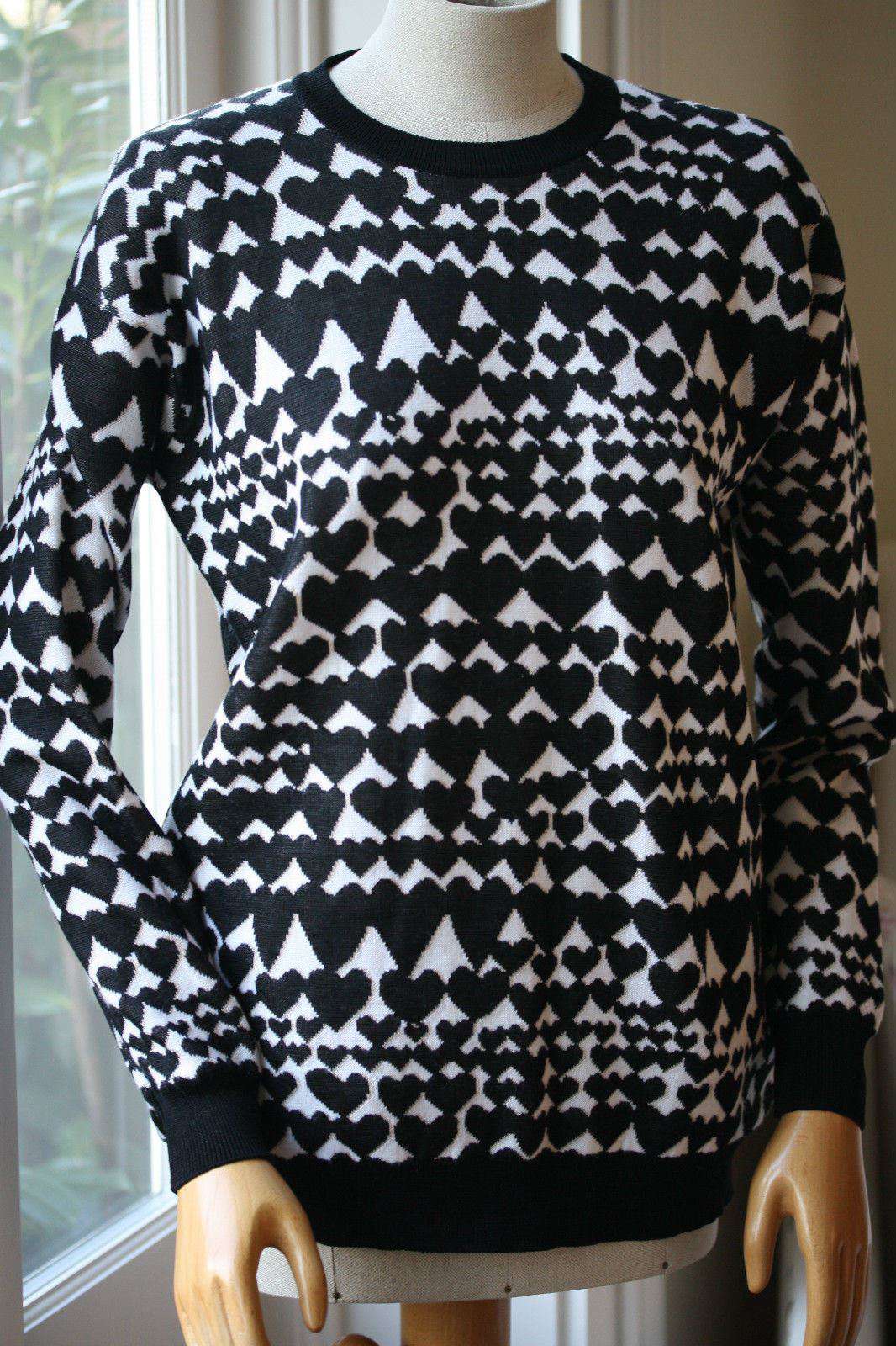 STELLA MCCARTNEY HEART PRINT COTTON/WOOL SWEATER JUMPER UK 10