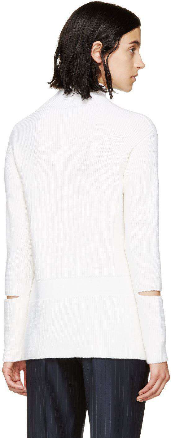 STELLA MCCARTNEY IVORY VENTED TURTLENECK SWEATER IT 38 UK 6 - Image 5