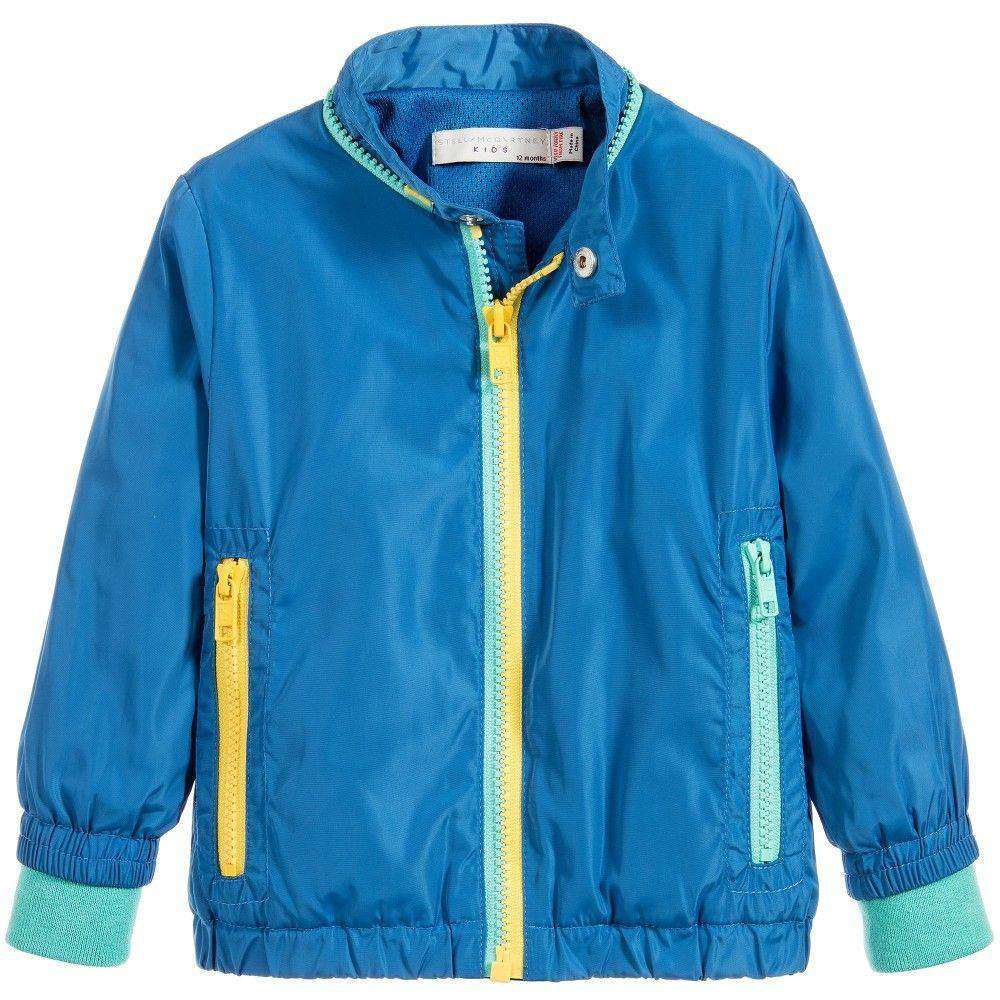 STELLA MCCARTNEY KIDS BABY BLUE LIGHTWEIGHT HOODED SCOUT JACKET 12 MONTHS - Image 2