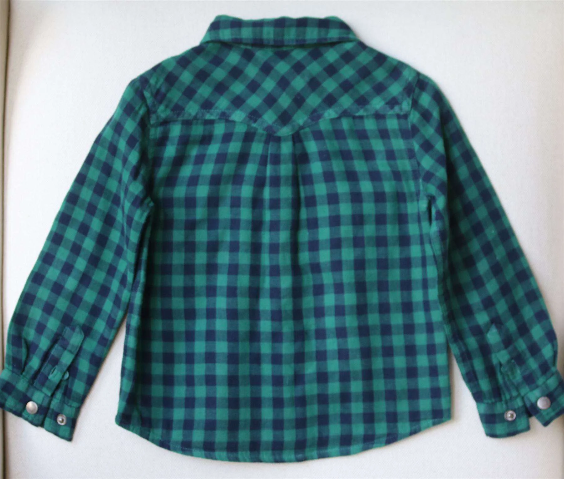 STELLA MCCARTNEY KIDS BABY BOYS BLUE AND GREEN CHECKED SHIRT 24 MONTHS - Image 2