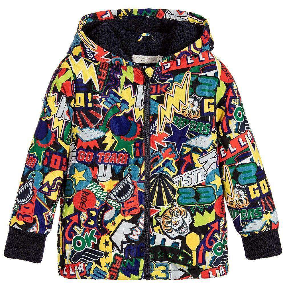 STELLA MCCARTNEY KIDS BABY BOYS STICKER PRINT SCOUT JACKET 18 MONTHS - Image 3