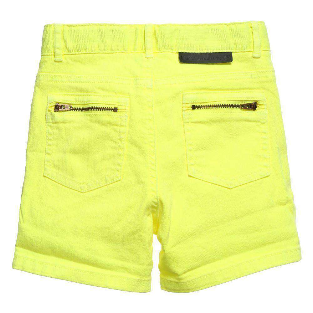 STELLA MCCARTNEY KIDS BABY GIRLS NEON YELLOW SHORTS 2 YEARS - Image 6