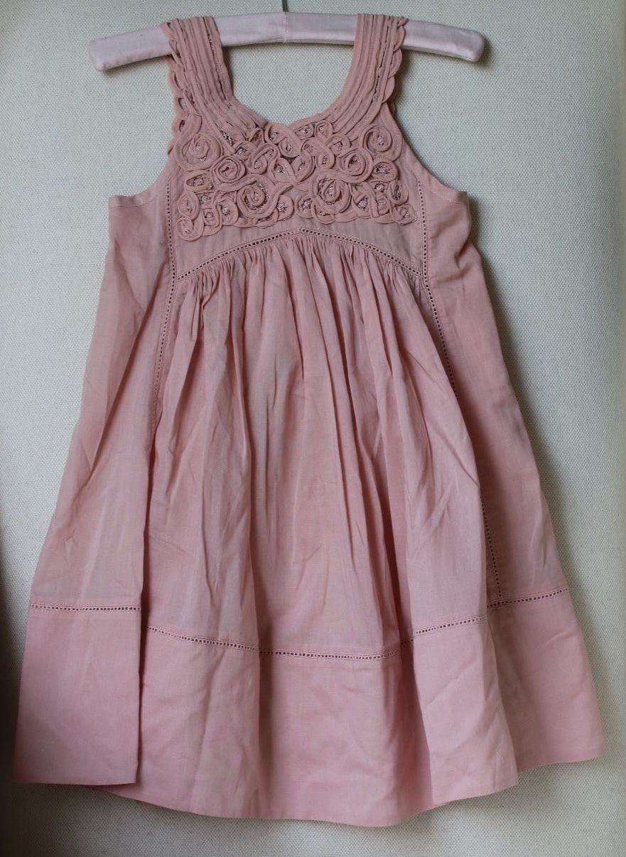STELLA MCCARTNEY KIDS BABY GIRLS PINK FLORAL EMBROIDERED DRESS 4 YEARS - Image 3