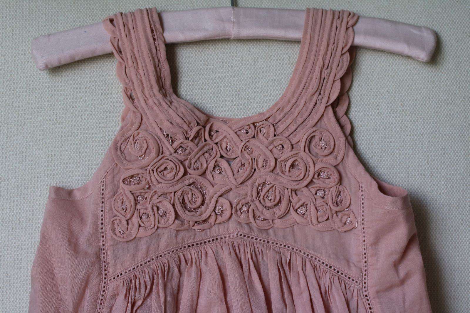 STELLA MCCARTNEY KIDS BABY GIRLS PINK FLORAL EMBROIDERED DRESS 4 YEARS - Image 4