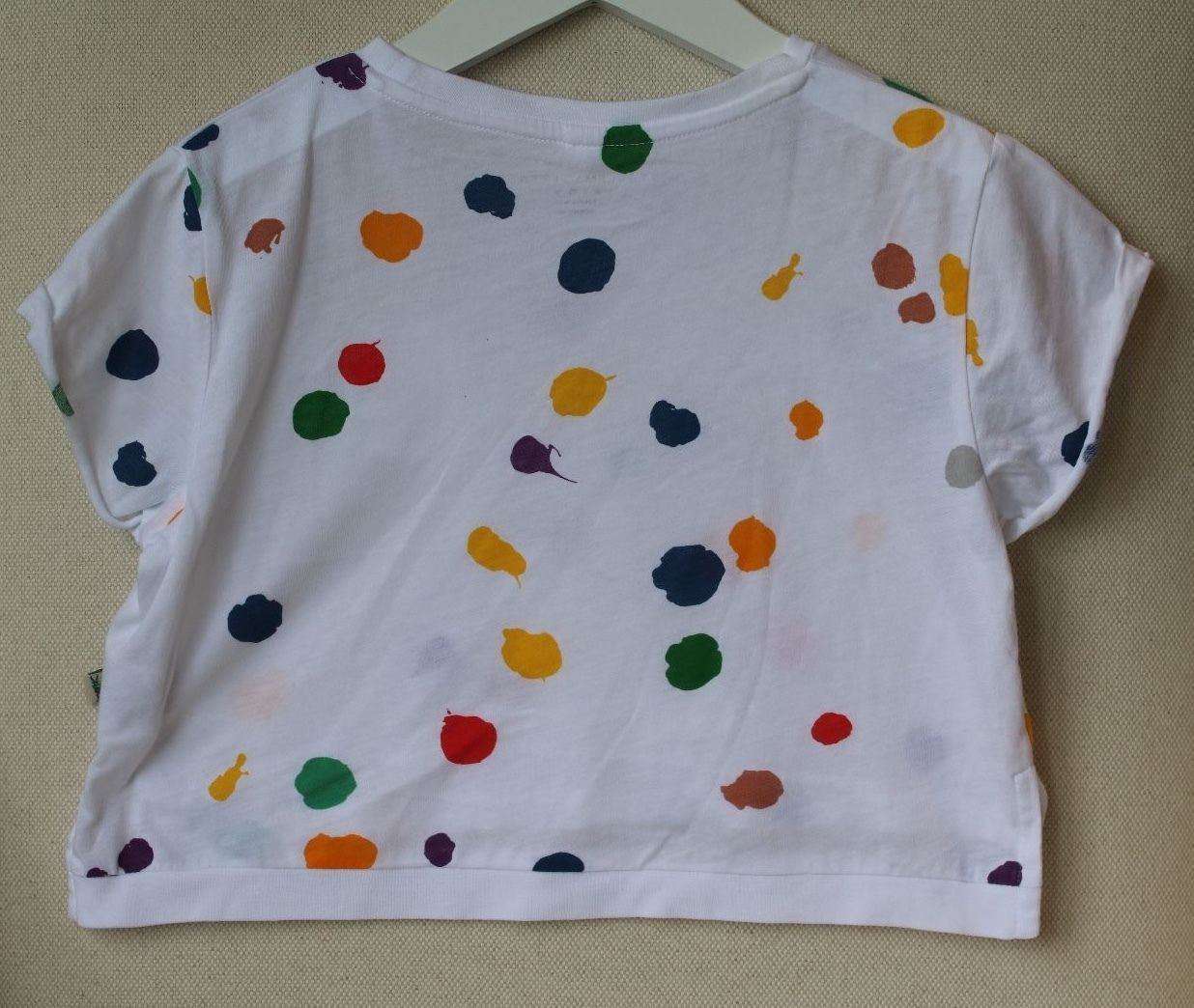 STELLA MCCARTNEY KIDS BABY GIRLS WHITE SPOTTY PLUM CROPPED TOP 3 YEARS - Image 6