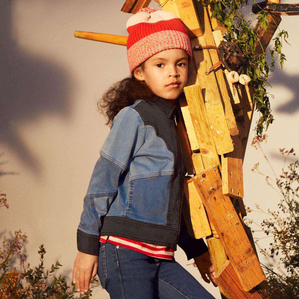 STELLA MCCARTNEY KIDS BLACK & BLUE DENIM JACKET 4 YEARS - Image 3