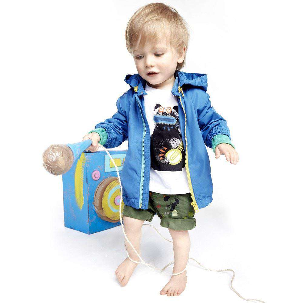 STELLA MCCARTNEY KIDS BOYS GREEN PAINT SPLATTER SHORTS 12 MONTHS - Image 2