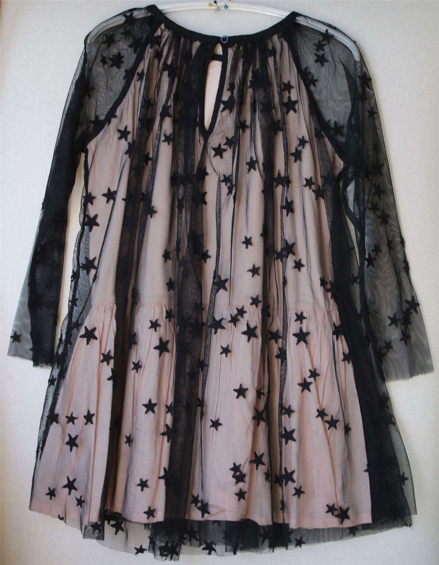 STELLA MCCARTNEY KIDS GIRLS BLACK & PINK MISTY STAR DRESS 5 YEARS - Image 2