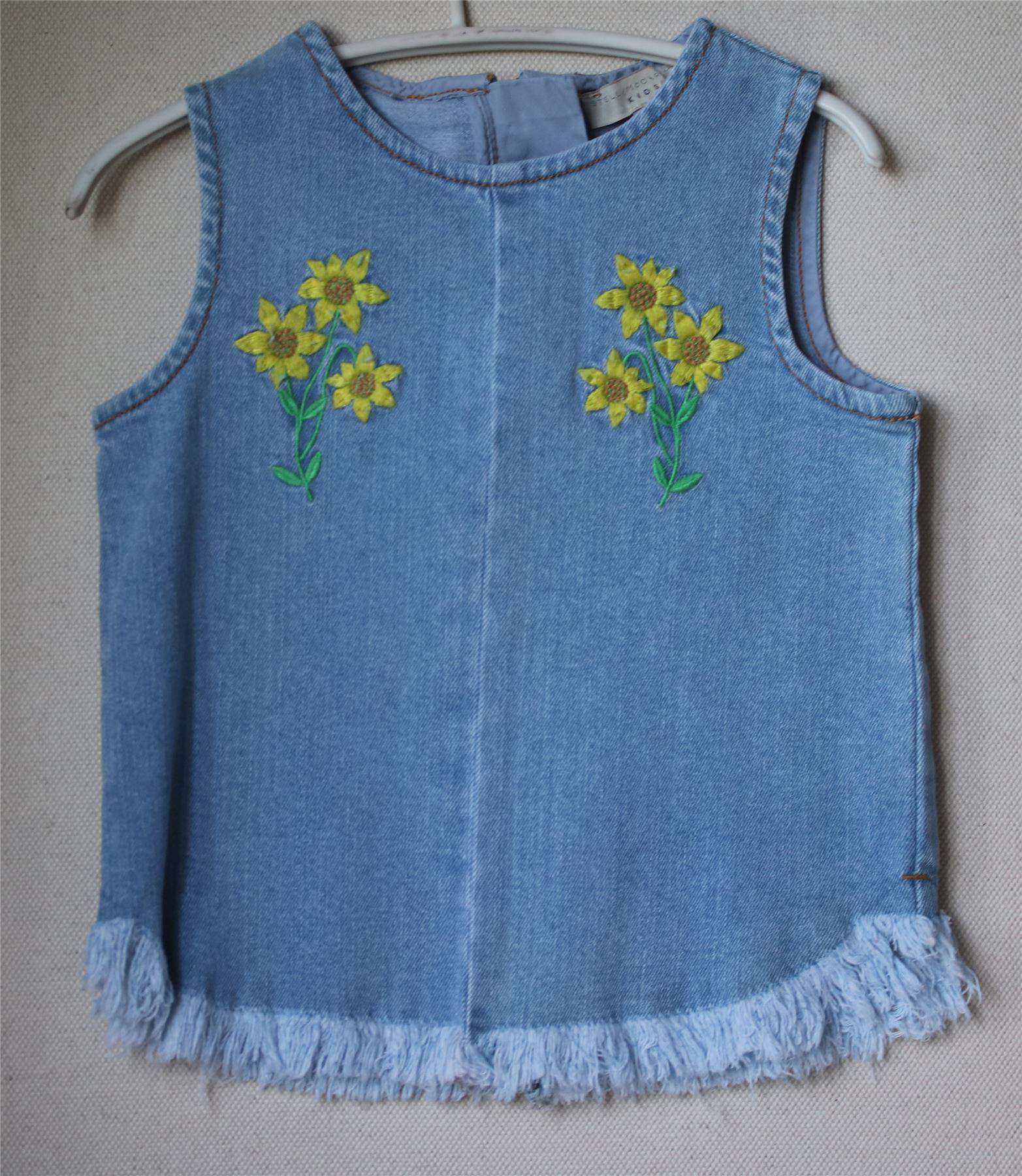STELLA MCCARTNEY KIDS GIRLS BLUE DENIM EMBROIDERED VIOLETTA TOP 4 YEARS - Image 4