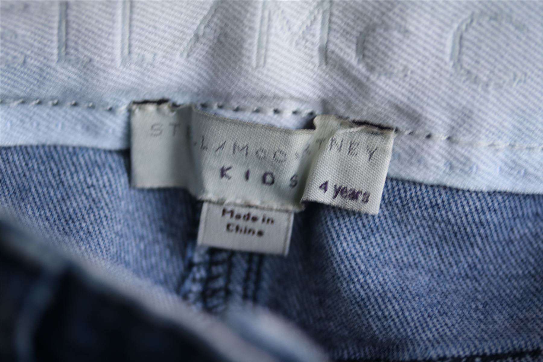 STELLA MCCARTNEY KIDS GIRLS BLUE DENIM RAINBOW SKINNY JEANS 4 YEARS - Image 5