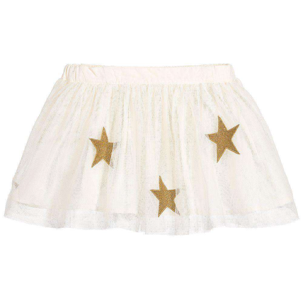 STELLA MCCARTNEY KIDS GIRLS IVORY TULLE HONEY SKIRT WITH GOLD STARS 4 YEARS - Image 2