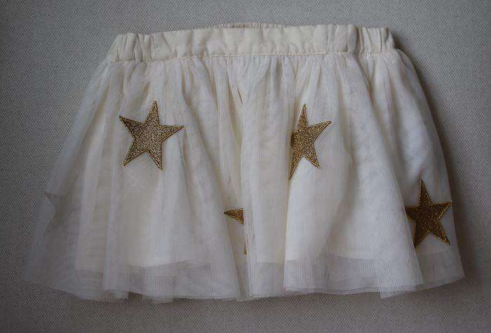 STELLA MCCARTNEY KIDS GIRLS IVORY TULLE HONEY SKIRT WITH GOLD STARS 4 YEARS - Image 3