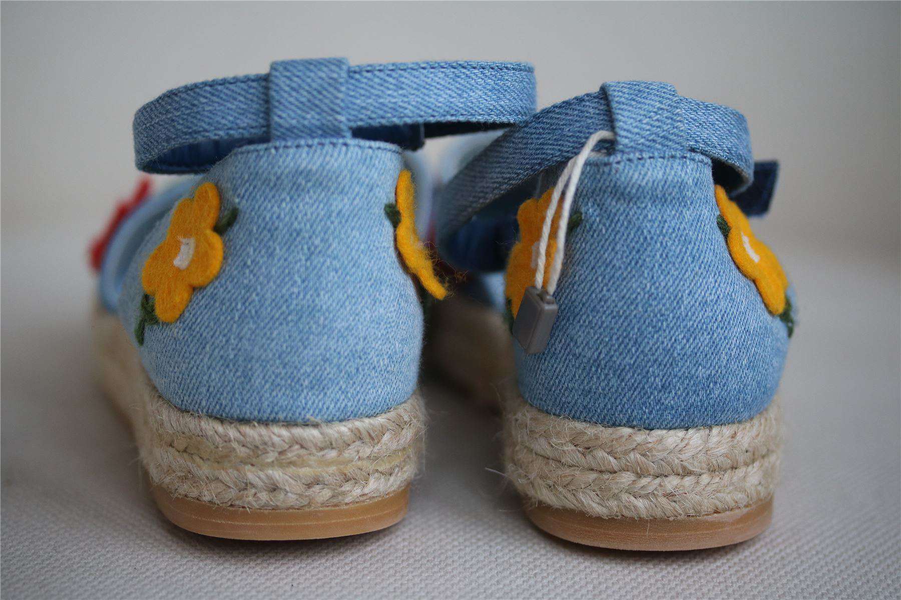 STELLA MCCARTNEY KIDS GIRLS LIGHT BLUE ESPADRILLE SANDALS EU 27 UK 9 US 10 - Image 4