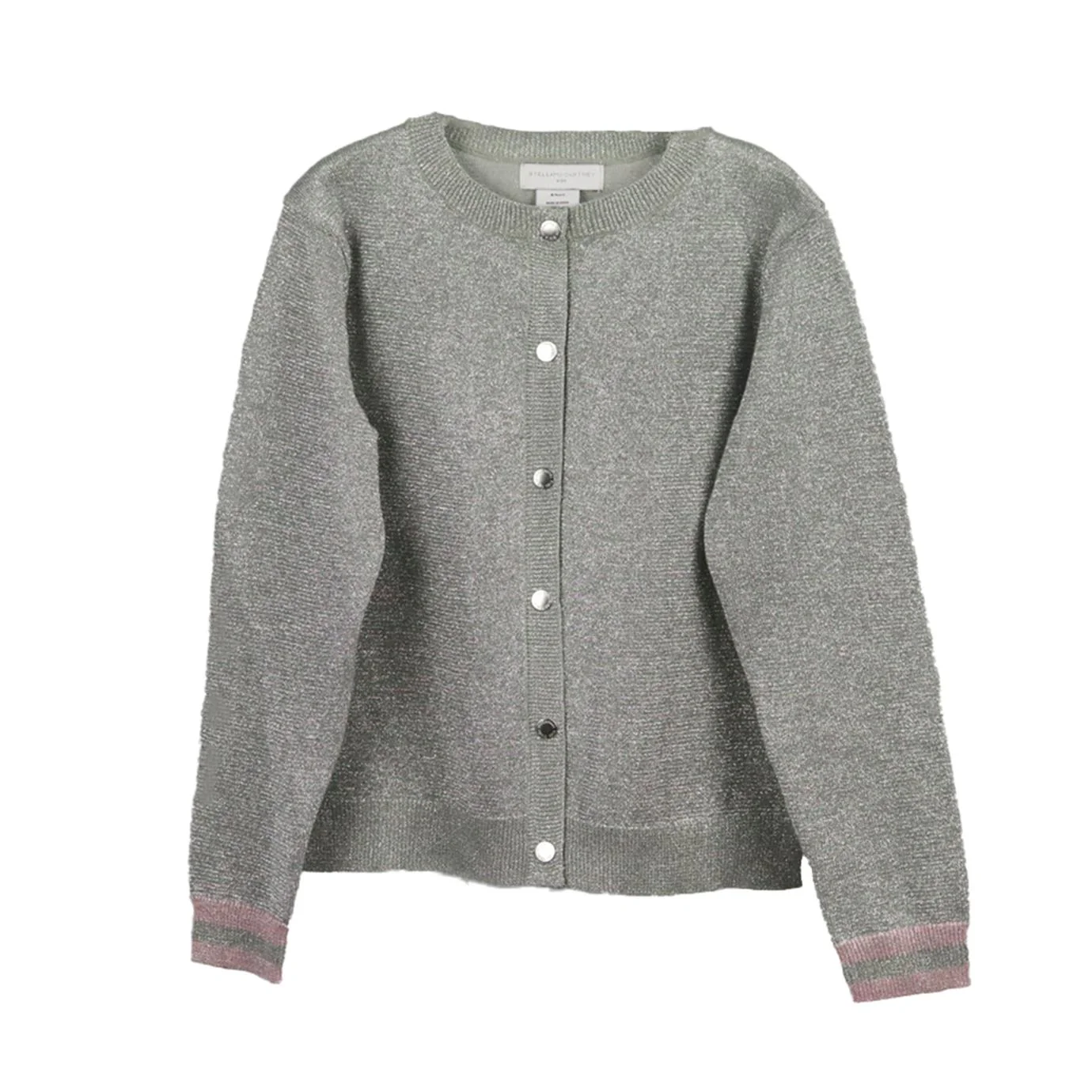 STELLA MCCARTNEY KIDS GIRLS METALLIC KNITTED CARDIGAN 8 YEARS