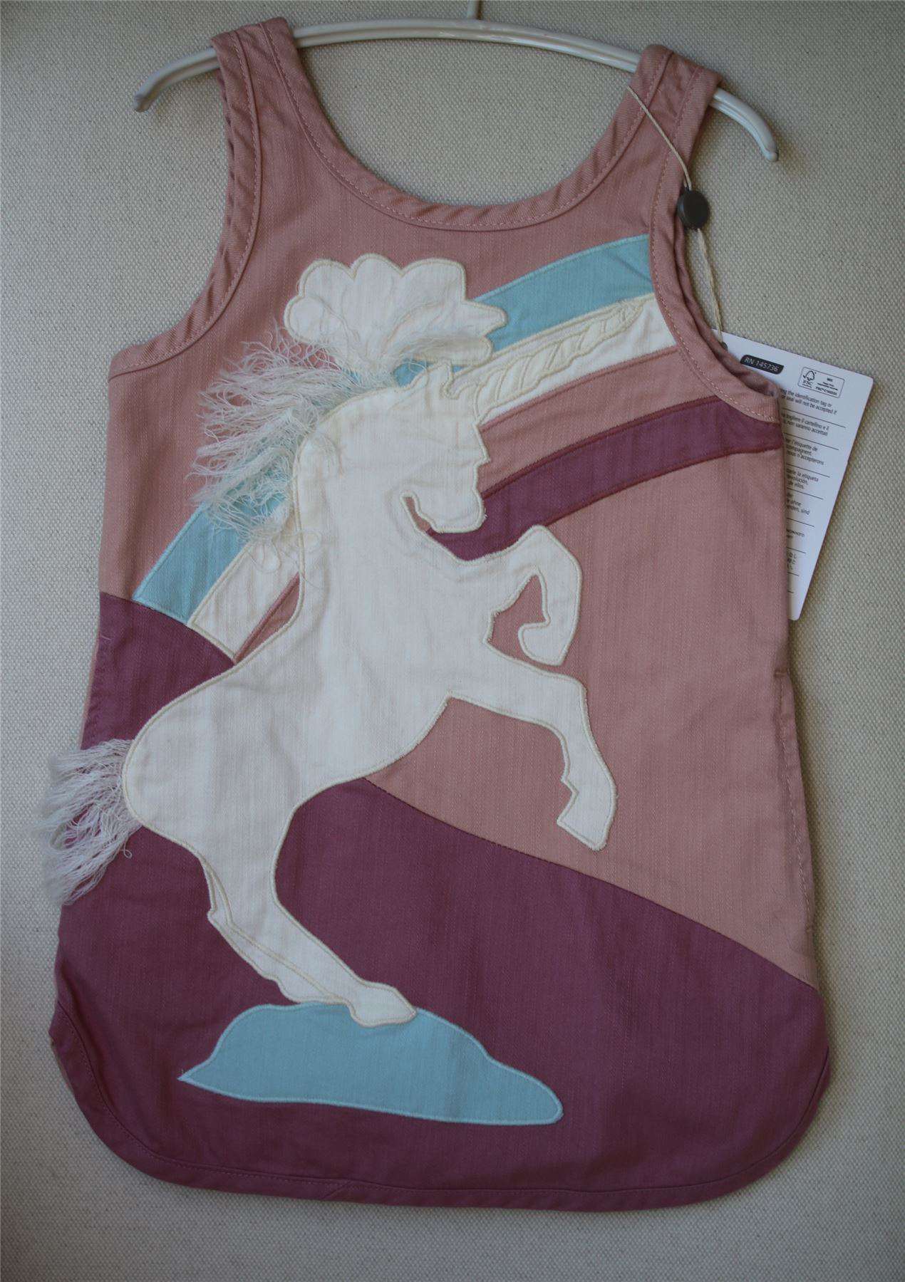 STELLA MCCARTNEY KIDS GIRLS PINK UNICORN DENIM DRESS 5 YEARS - Image 2