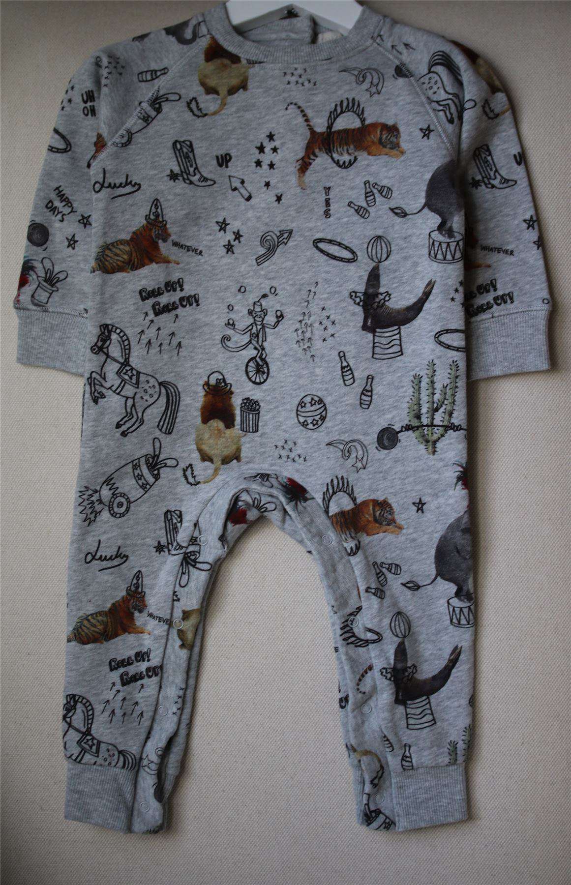 STELLA MCCARTNEY KIDS GREY ORGANIC COTTON CIRCUS PRINT BABYGROW 24 MONTHS - Image 3