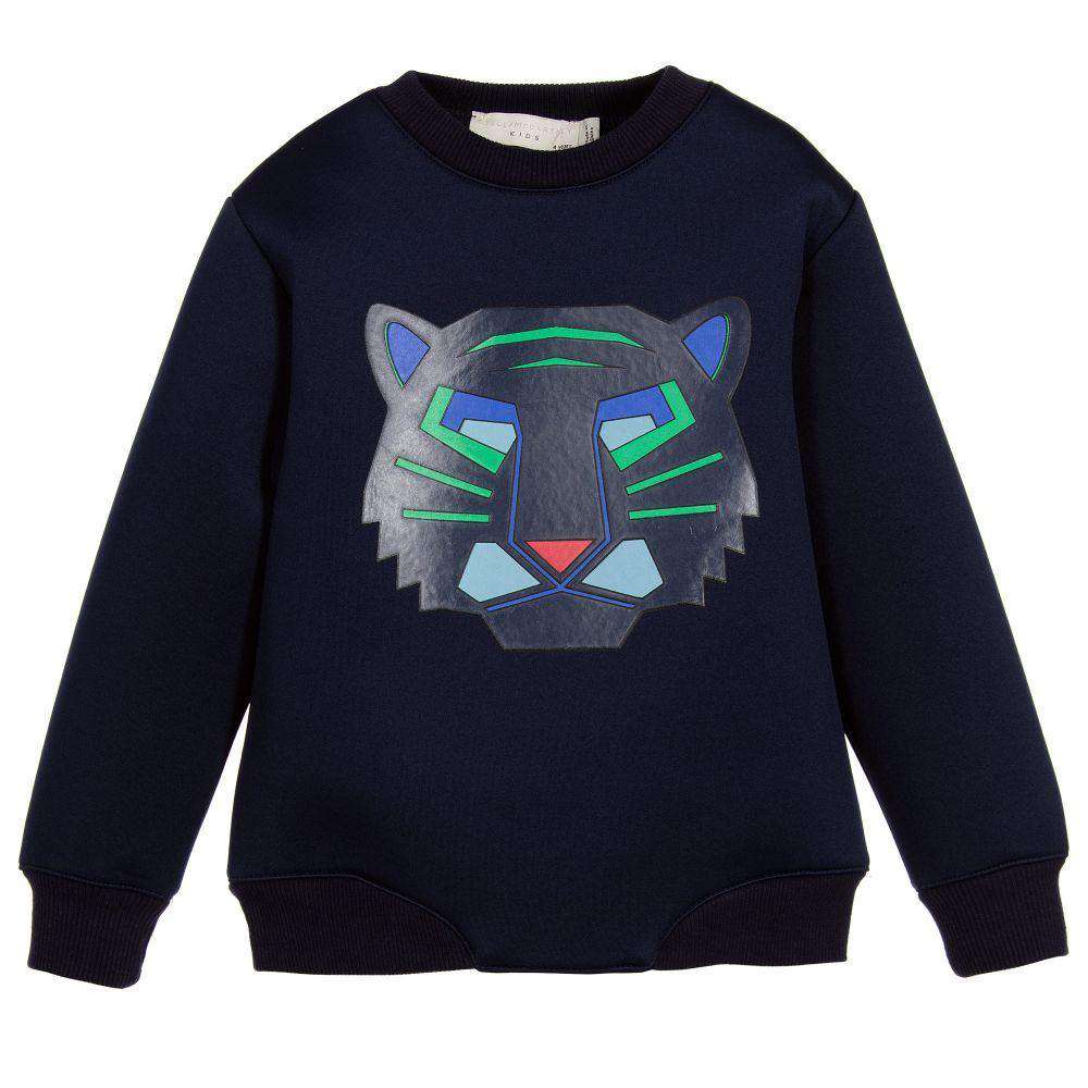 STELLA MCCARTNEY KIDS NAVY BLUE NEOPRENE REEVE SWEATER 4 YEARS - Image 2