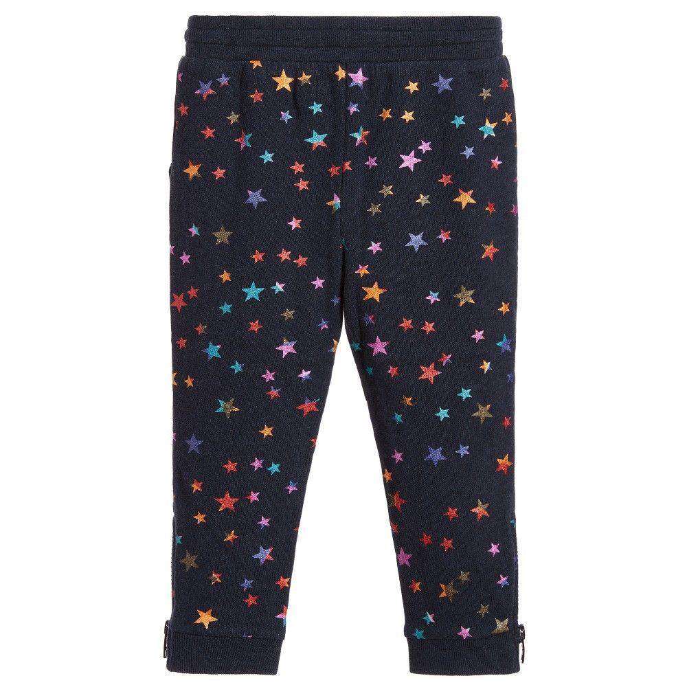 STELLA MCCARTNEY KIDS NAVY BLUE STAR PRINT TRACKSUIT BOTTOMS 4 YEARS - Image 2