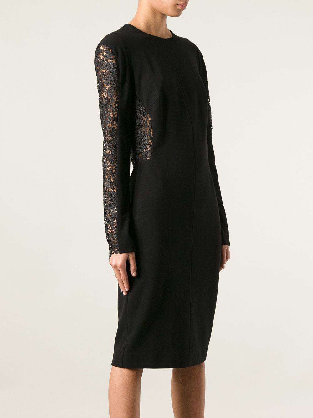 STELLA MCCARTNEY LACE INSERT JERSEY DRESS IT 40 UK 8
