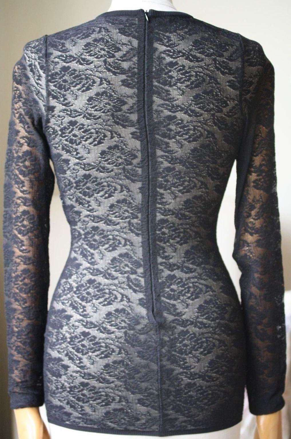 STELLA MCCARTNEY LACE LONG SLEEVE TOP IT 38 UK 6 - Image 2