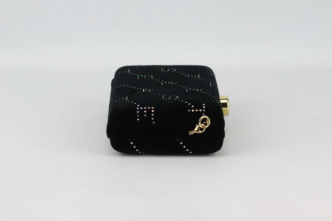 STELLA MCCARTNEY LOGO EMBELLISHED VELVET CLUTCH - Image 4