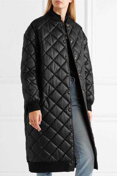STELLA MCCARTNEY MARISA QUILTED FAUX LEATHER COAT UK 8 - Image 2
