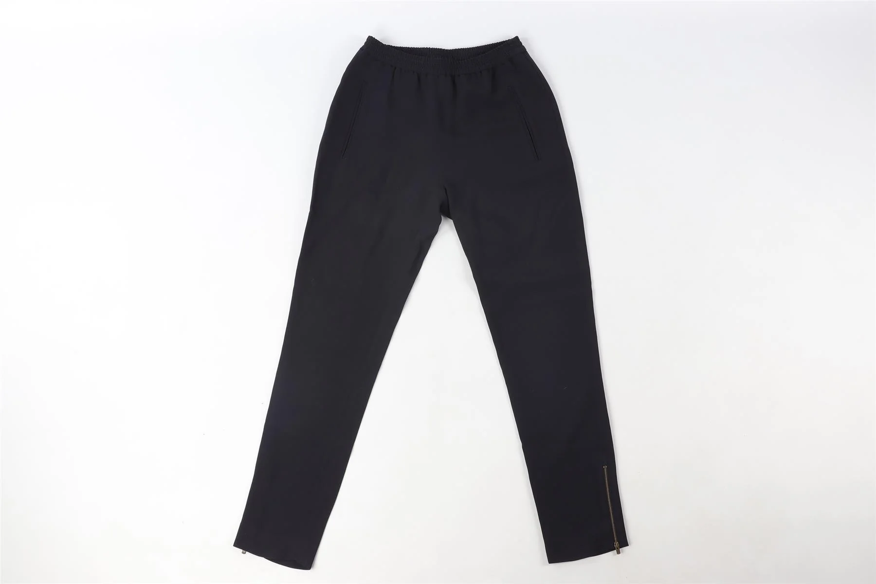 STELLA MCCARTNEY NAVY CREPE TAPERED PANTS IT 36 UK 4 - Image 2