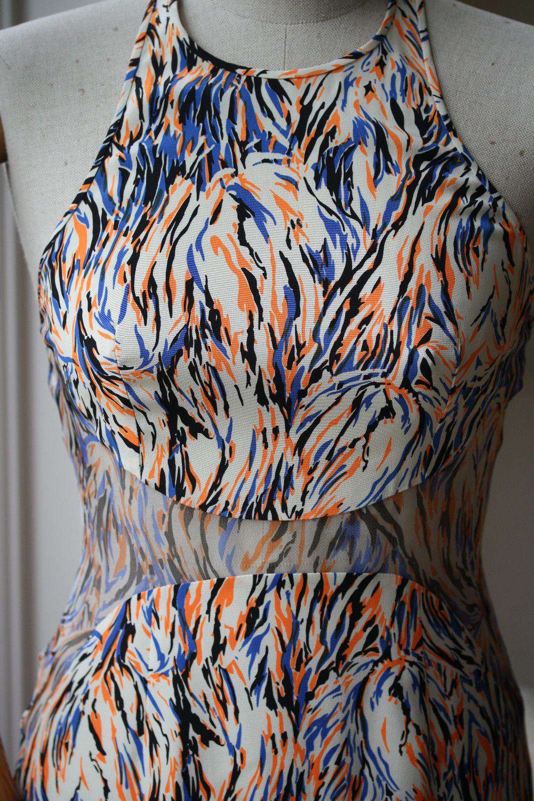 STELLA MCCARTNEY NEON ABSTRACT SILK DRESS IT 38 UK 6/8 - Image 11