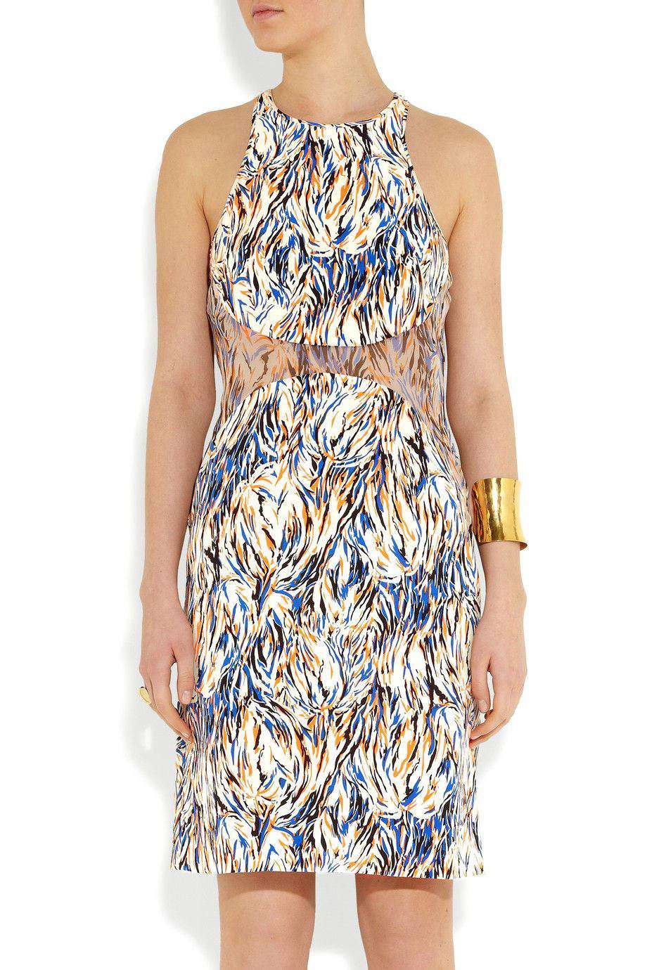 STELLA MCCARTNEY NEON ABSTRACT SILK DRESS IT 38 UK 6/8 - Image 12