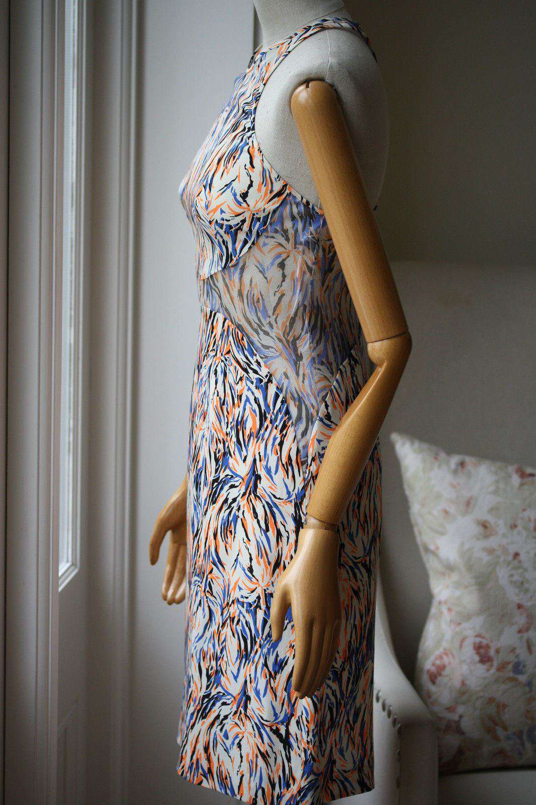 STELLA MCCARTNEY NEON ABSTRACT SILK DRESS IT 38 UK 6/8 - Image 2