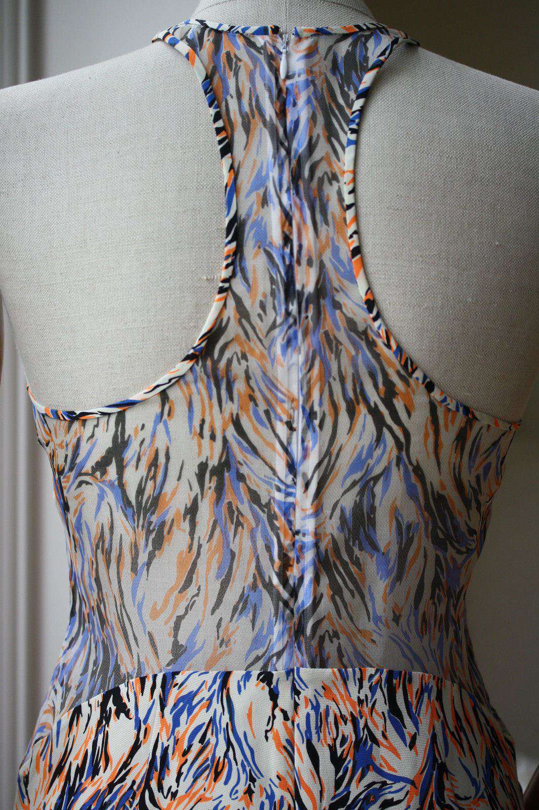 STELLA MCCARTNEY NEON ABSTRACT SILK DRESS IT 38 UK 6/8 - Image 4