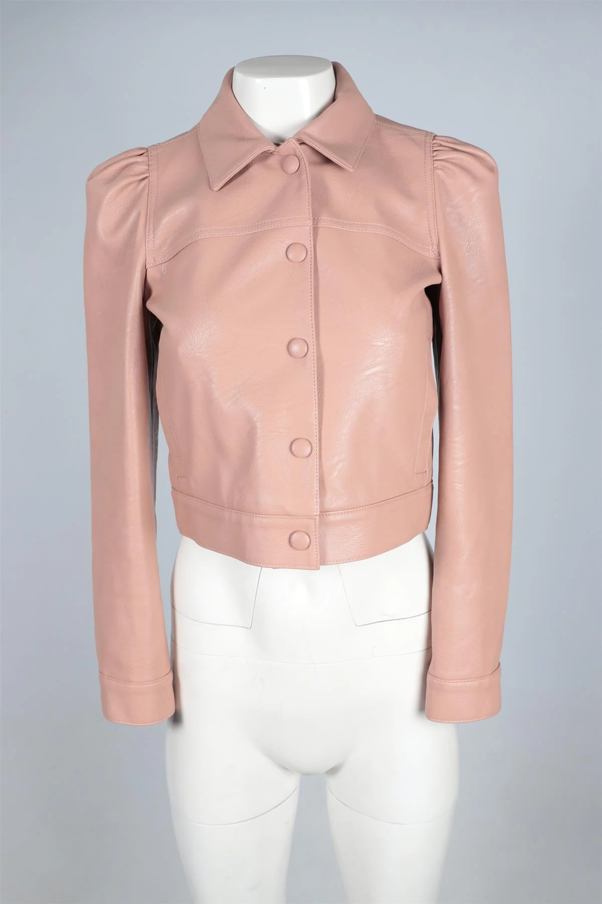 STELLA MCCARTNEY PINK FAUX LEATHER JACKET IT 38 UK 6 - Image 2