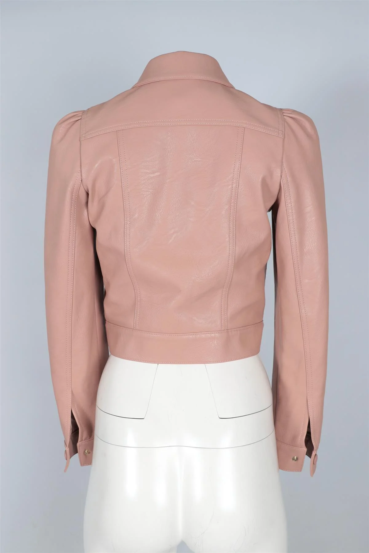 STELLA MCCARTNEY PINK FAUX LEATHER JACKET IT 38 UK 6 - Image 4